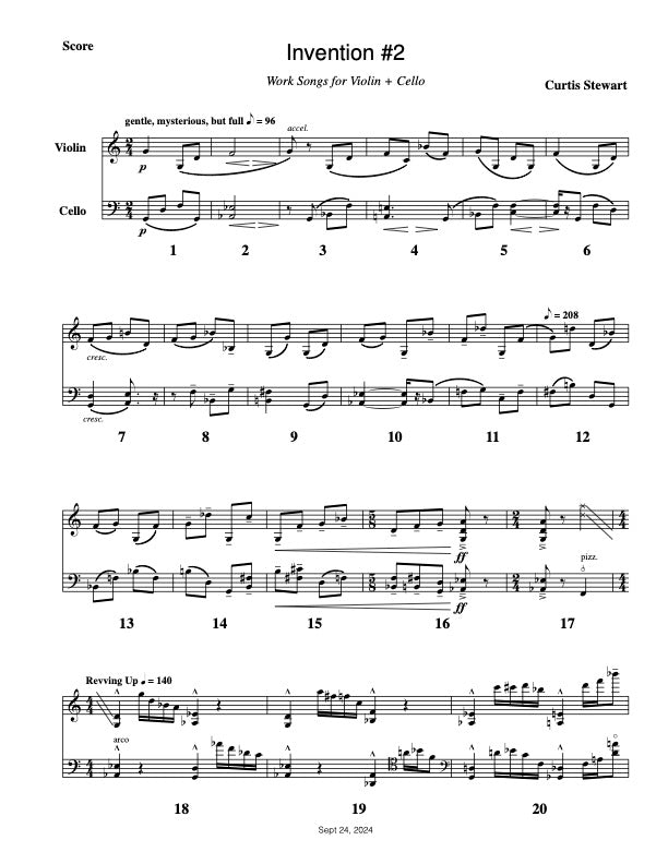 Curtis Stewart - Invention no. 2 "Work Songs"