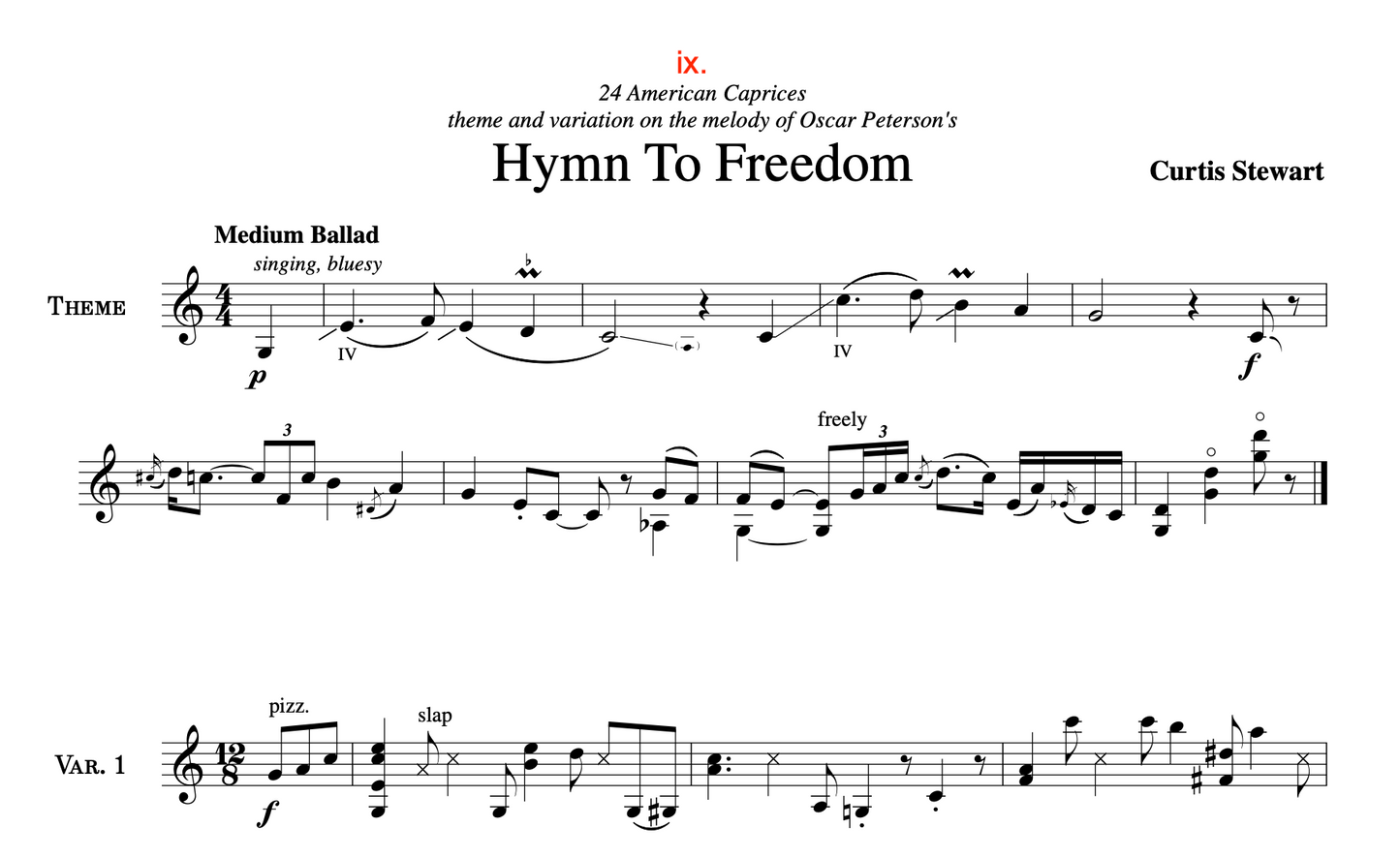 Curtis Stewart - 24 American Caprices no. 9 "Hymn to Freedom"