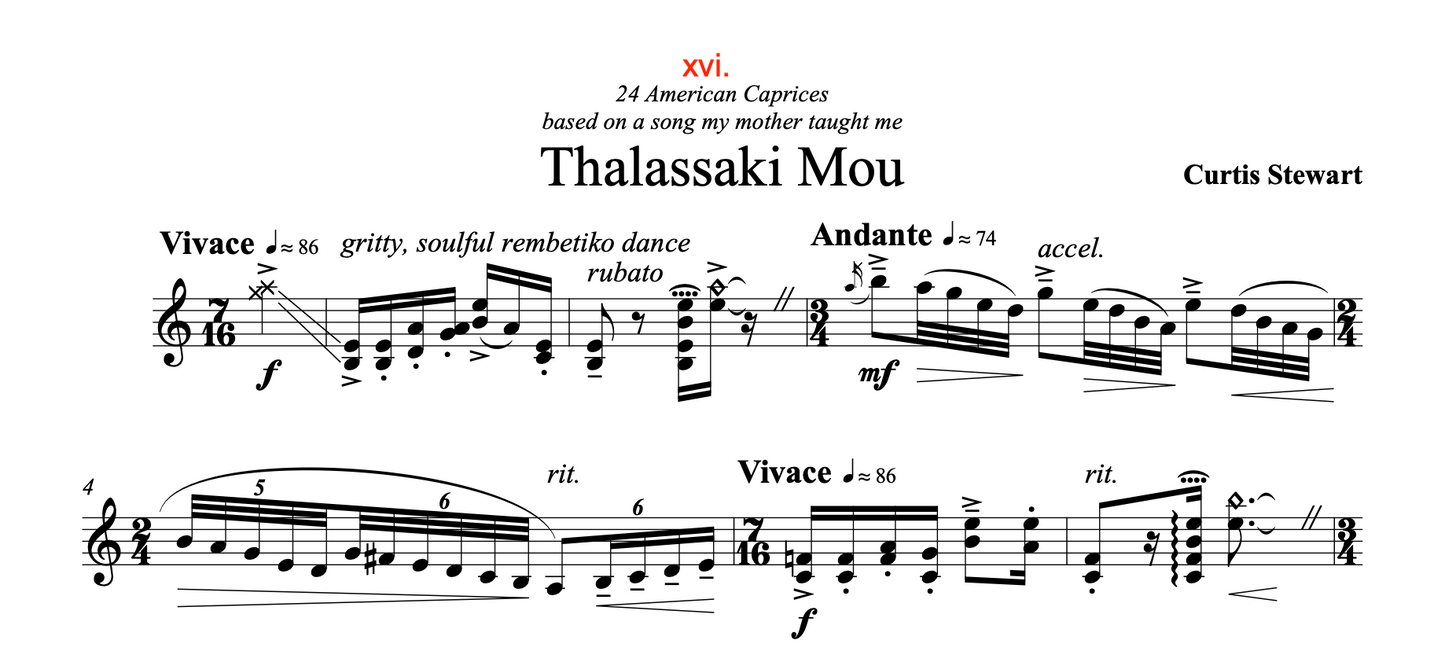 Curtis Stewart - 24 American Caprices no. 16 "Thalassaki Mou"