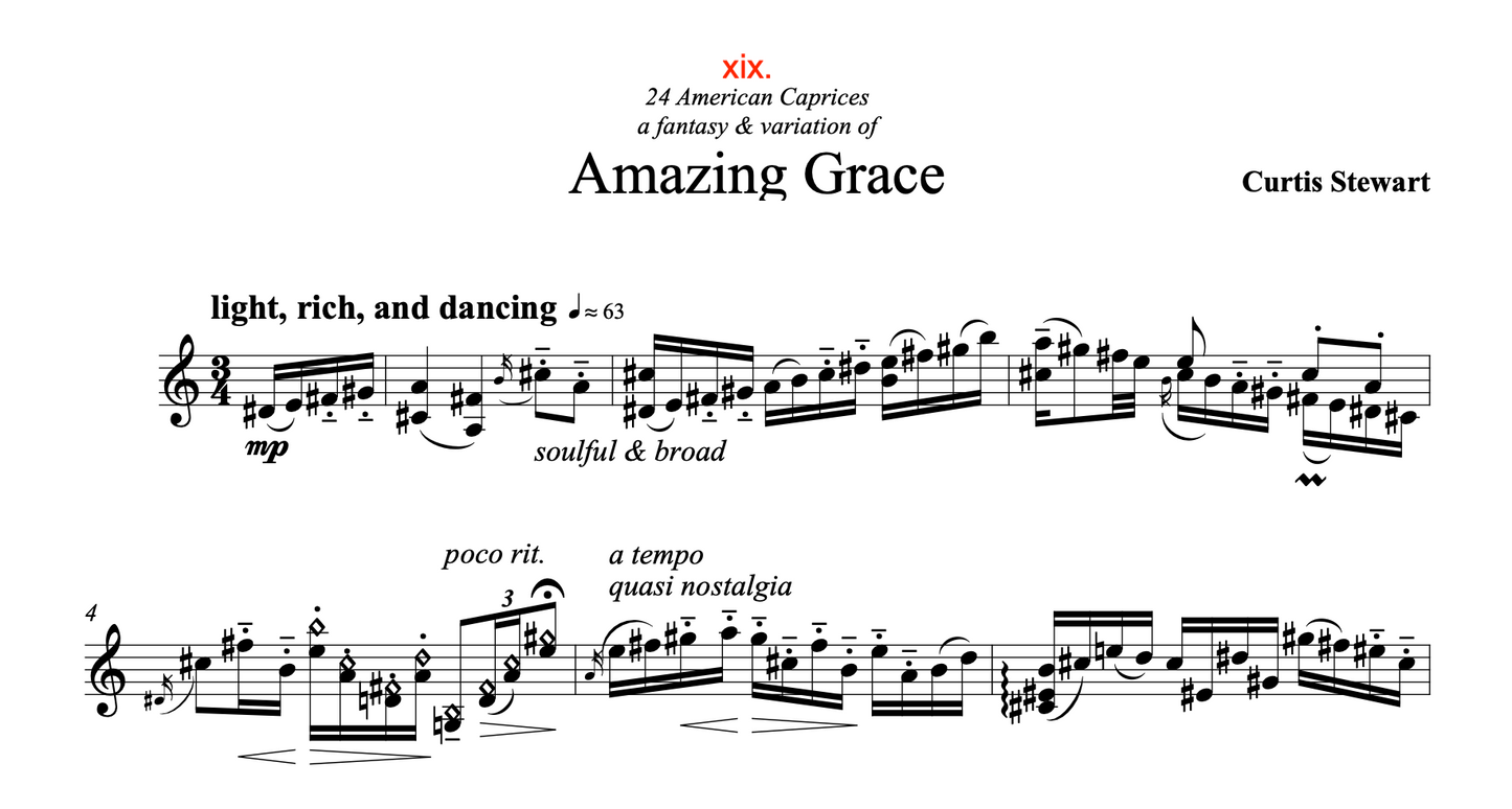 Curtis Stewart - 24 American Caprices no. 19 "Amazing Grace"