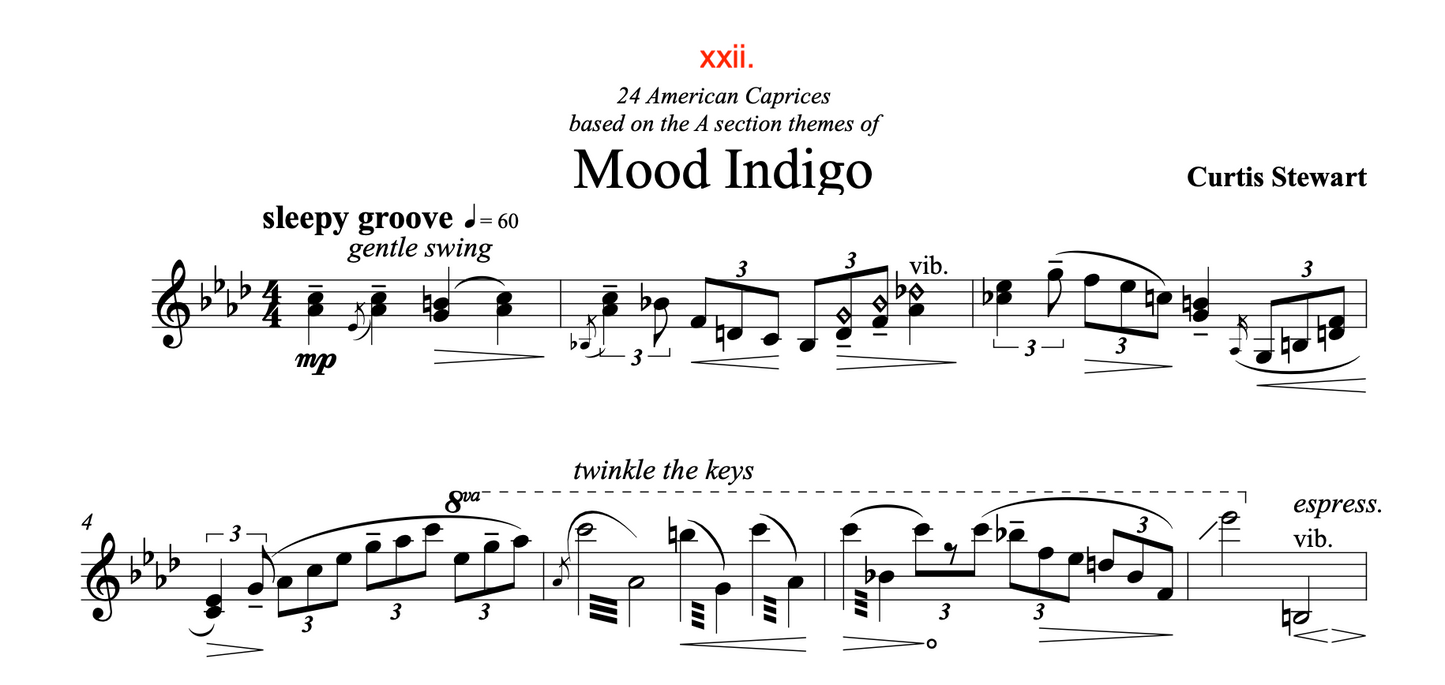 Curtis Stewart - 24 American Caprices no. 22 "Mood Indigo"