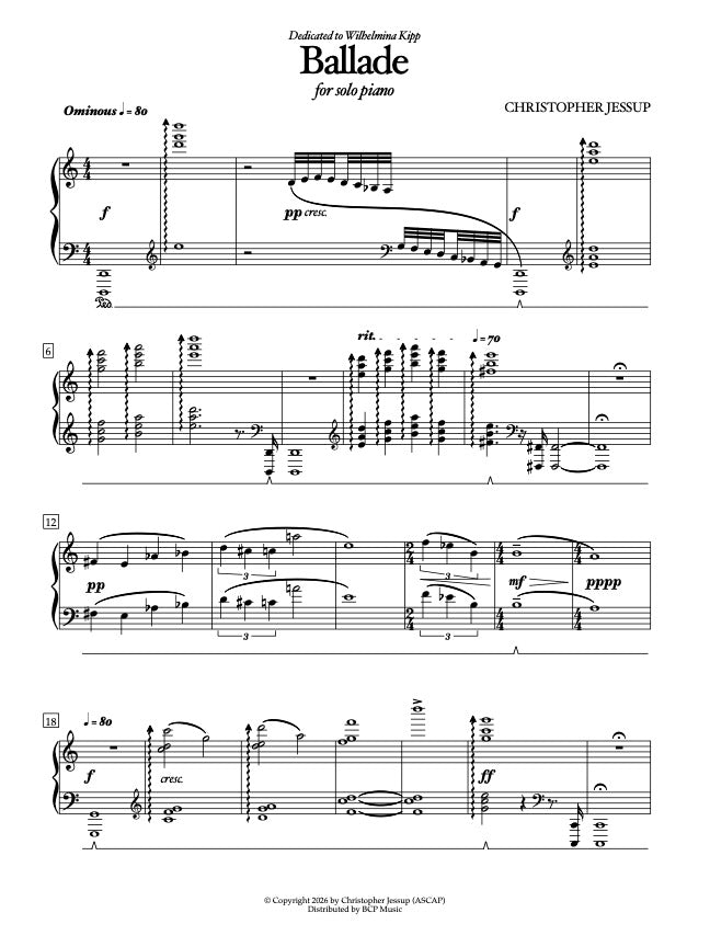 Christopher Jessup - Ballade for Solo Piano