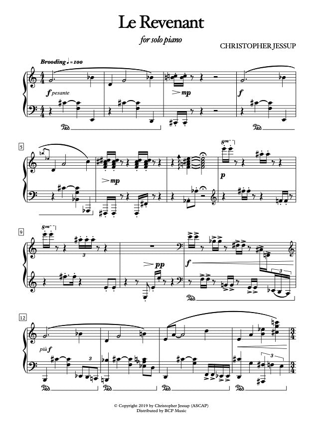 Christopher Jessup - Le Revenant for Solo Piano