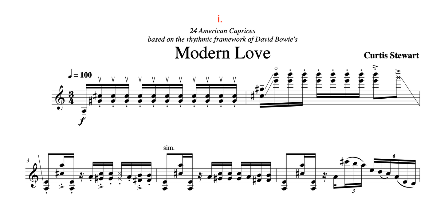 Curtis Stewart - 24 American Caprices no. 1 "Modern Love"