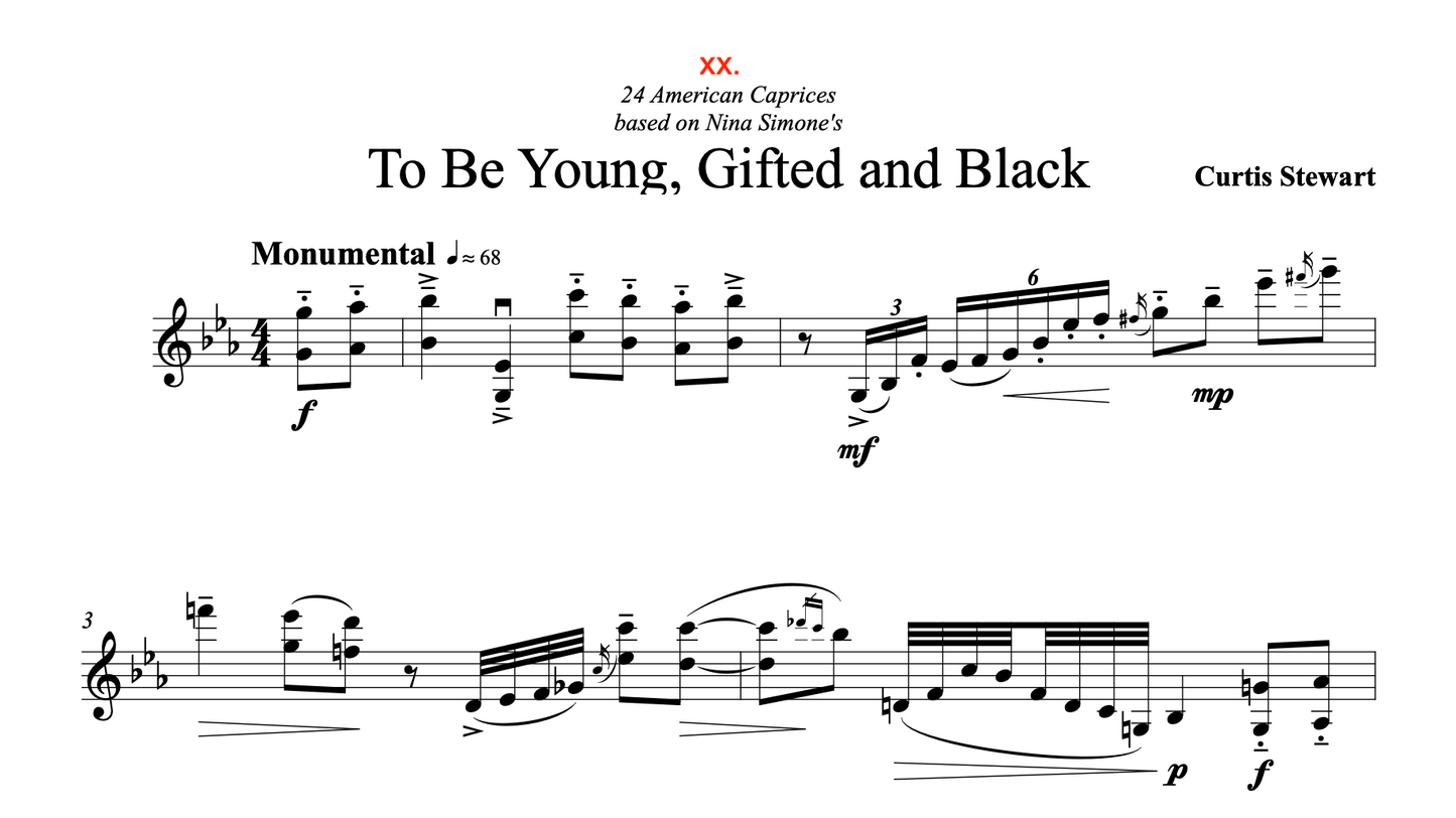 Curtis Stewart - 24 American Caprices no. 20 "To Be Young, Gifted and Black"