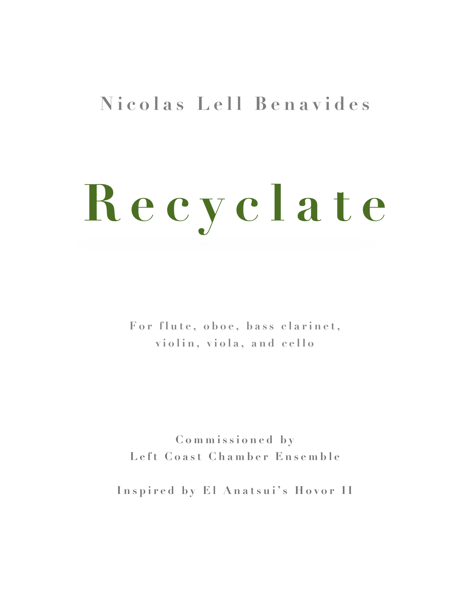 Nick Benavides - Recyclate